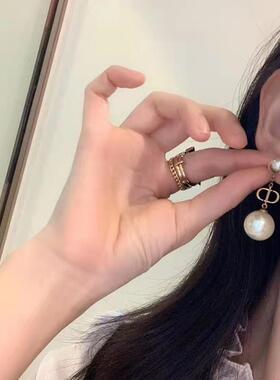 D O O R D O O D家耳环新款CD珍珠耳钉高级感复古耳饰长款耳坠女