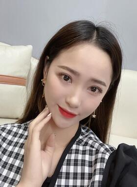 D O O R D O O D家耳环新款CD五角星流苏耳钉长款复古链条耳饰女