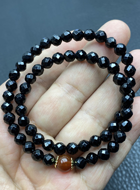 天然黑玛瑙手链男女款