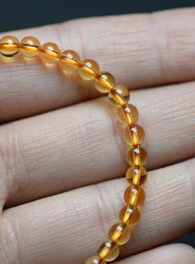 天然水晶手链迷你单圈暴力黄圆珠