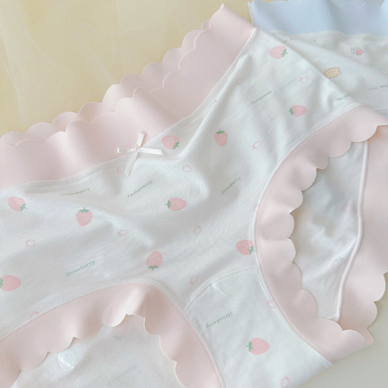 60支博拉莫代尔内裤女士抑菌无痕水果印花中腰纯棉裆包臀三角短裤,淘宝优惠券,粉丝福利购,淘宝优惠卷