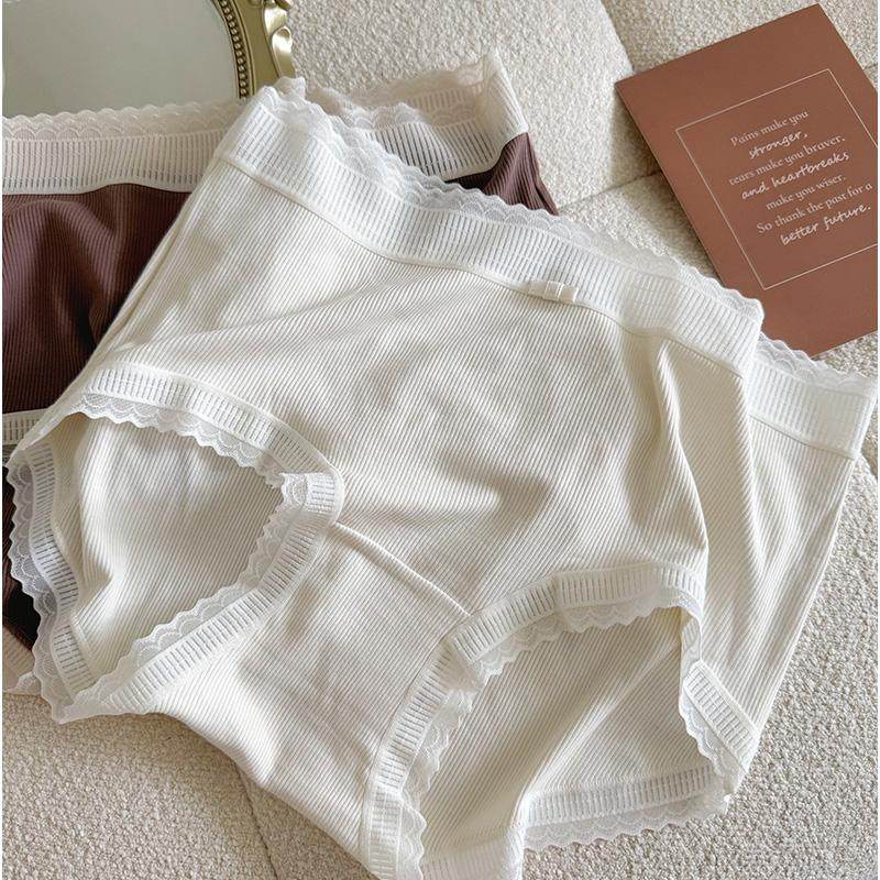 亲肤柔软2.0~舒适螺纹内裤女中高腰蕾丝边莫代尔包臀纯棉裆三角裤,淘宝优惠券,粉丝福利购,淘宝优惠卷