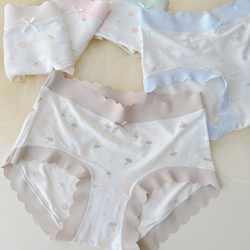 60支博拉莫代尔内裤女士抑菌无痕水果印花中腰纯棉裆包臀三角短裤,淘宝优惠券,粉丝福利购,淘宝优惠卷