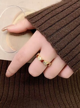 2026新款ins锆石开口戒指小众设计轻奢感指环简约气质百搭手饰女