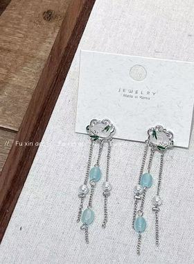 FX平安锁短款项链甜美气质珍珠流苏耳环小众精美个性百搭配饰国风