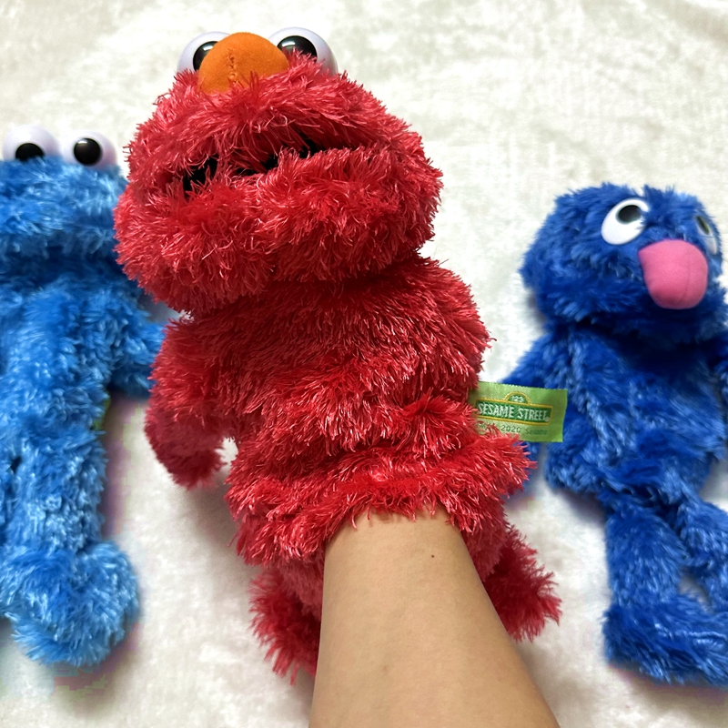 出口芝麻街Sesame street艾摩Elmo可爱毛绒公仔玩具玩偶益智手偶 - 图0