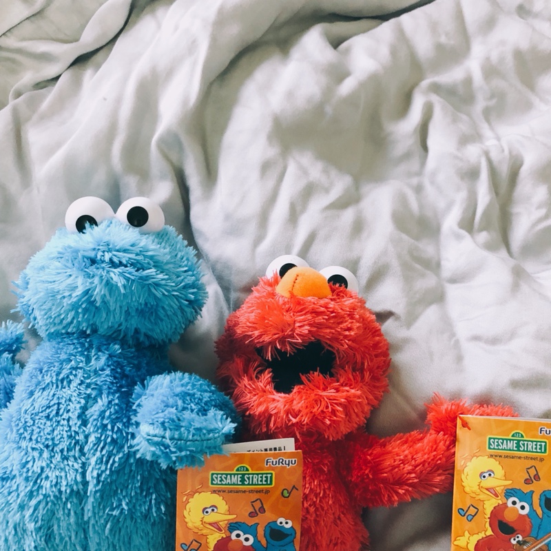 出口芝麻街Sesame street艾摩Elmo红怪蓝怪毛绒公仔玩具玩偶-图1