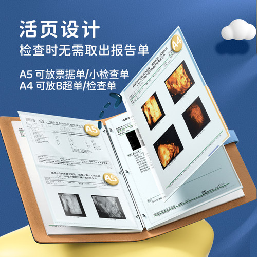 孕检收纳册蛇宝宝孕妈妈孕妇b超建档手册报告单本产检包龙宝宝怀孕检查资料记录收纳袋文件夹初期用档案册 - 图0