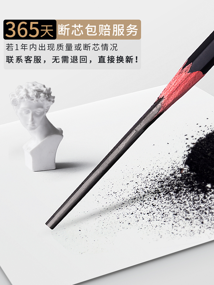 马利素描铅笔全套炭笔美术生专用碳笔套装马力软炭软中硬14b2b3b4b5b6b7b8b12b软炭笔特浓软碳绘画工具比玛丽_虎窝淘