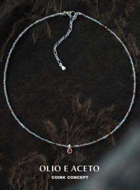 OLIOEACETO纯银红玛瑙项链
