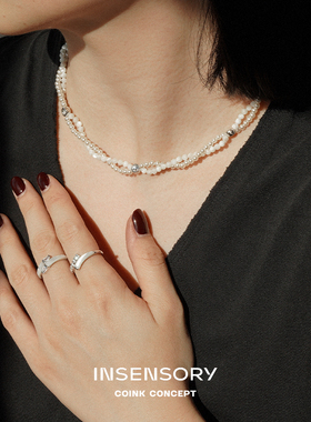 INSENSORY流云贝母珍珠缠绕项链