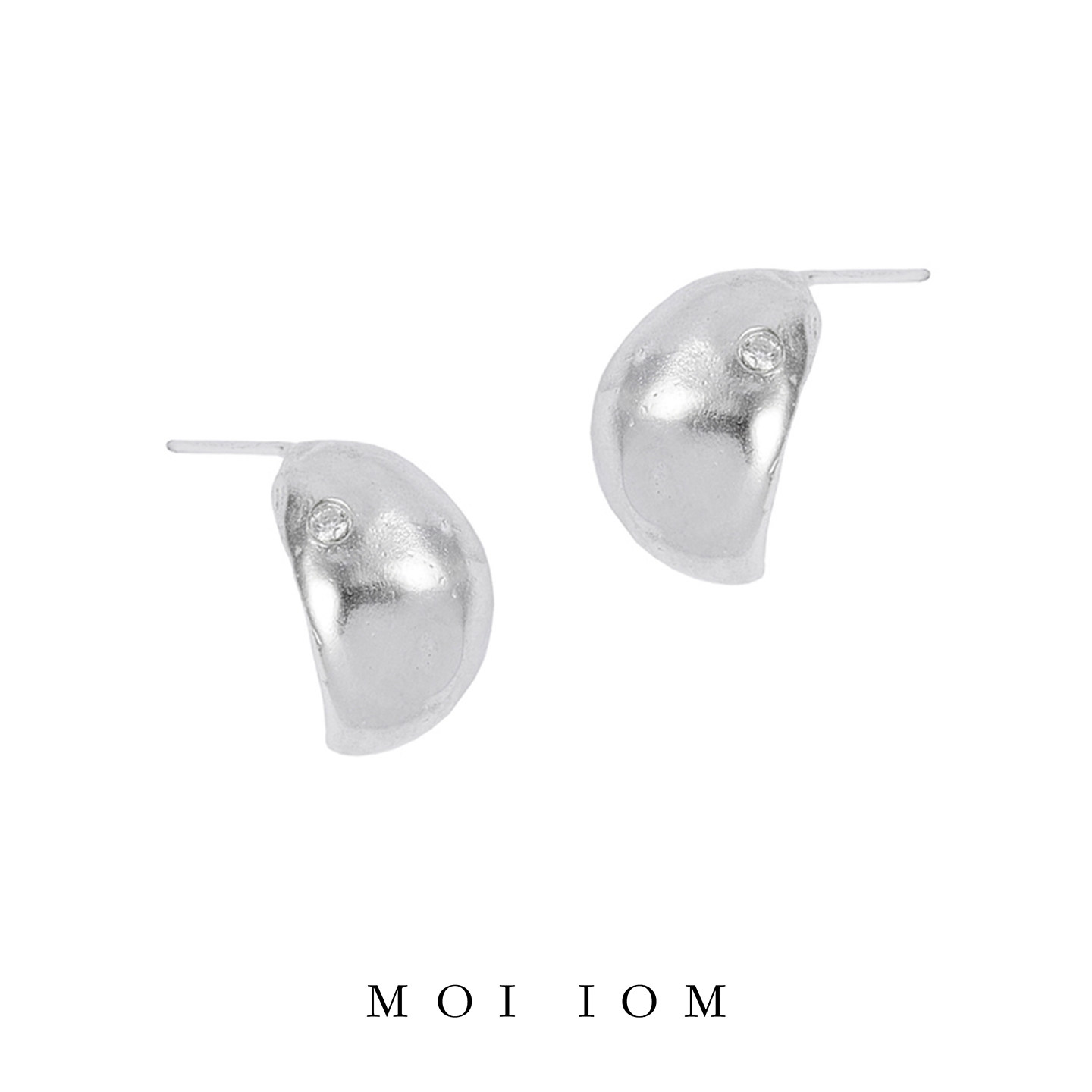 MOI IOM 月亮肌理莫桑钻耳钉 纯银原创设计银饰耳饰耳环 默叙,淘宝优惠券,粉丝福利购,淘宝优惠卷
