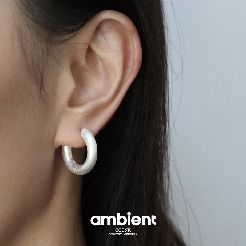 AMBIENT 纯银开口耳圈耳环 原创小众设计师手工个性质感耳饰COINK - 图0