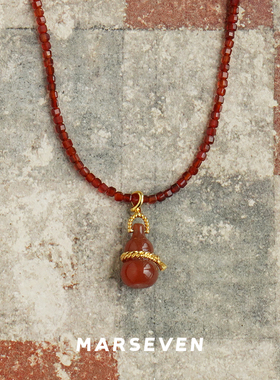 MARSEVEN红色绳结葫芦长项链