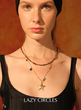 LAZY CIRCLES 闪耀星星宝石套组项链 原创小众设计师锁骨链 默叙