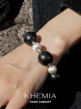 KHEMIA黑檀木双色大珠手链