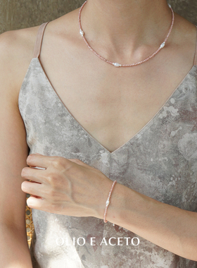 OLIOEACETO红纹石珍珠手链