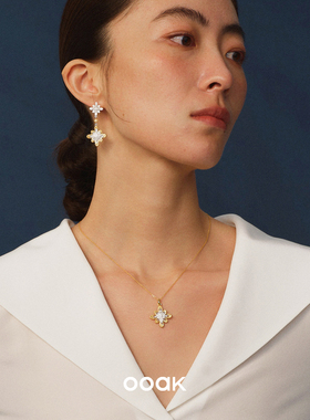 OOAK 白日日落烟花雕金闪耀纯银项链 原创设计气质礼物毛衣链默叙