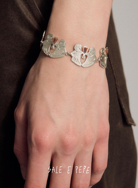 SALE E PEPE胡椒盐 纯银红卵石干杯手链 原创设计师小众礼物 默叙