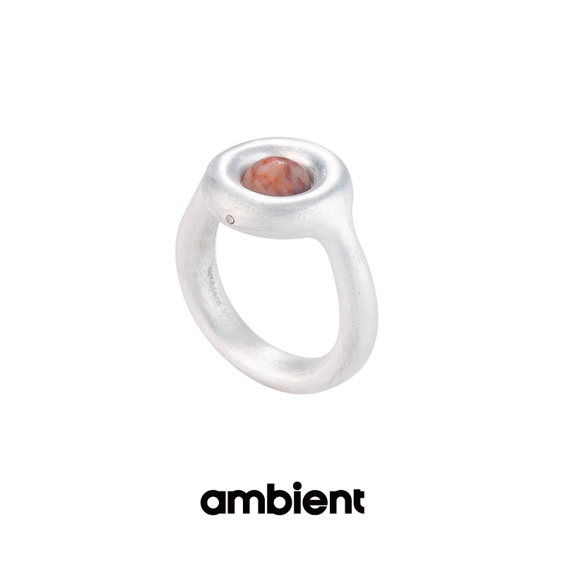 AMBIENT 旋转肌理石戒指 925纯银原创小众设计师手工肌理高级感 - 图3