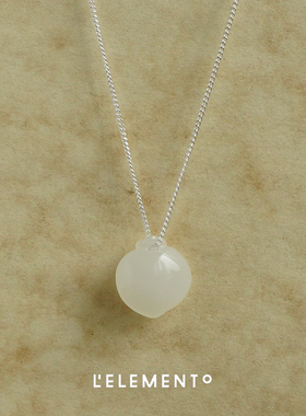L'ELEMENTO玛瑙桃心银链吊坠