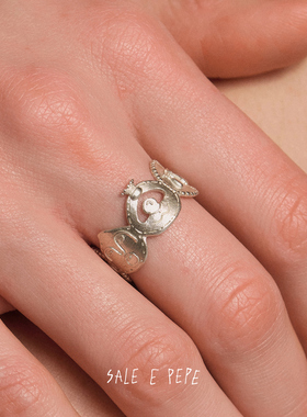 SALE E PEPE胡椒盐 纯银欢聚戒指 干杯忘忧人勋章原创设计师 默叙
