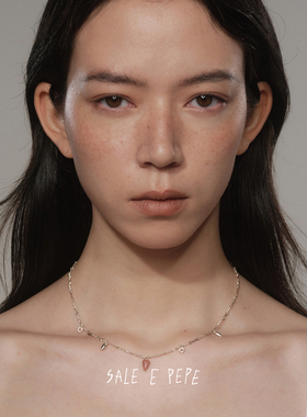 纯银蔷薇石心动风铃项链