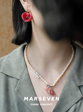 MARSEVEN双桃子珍珠项链