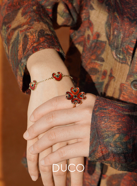 DUCO 红玛瑙爱心手链 原创设计师小众个性高级感配饰 默叙