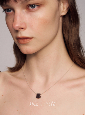 纯银卵石酒坛黄玉酒瓶吊坠项链