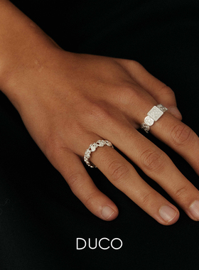 DUCO纯银S纹理镂空戒指