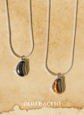 OLIO E ACETO油醋汁 纯银虎眼石秘境吊坠项链 原创设计银饰 默叙