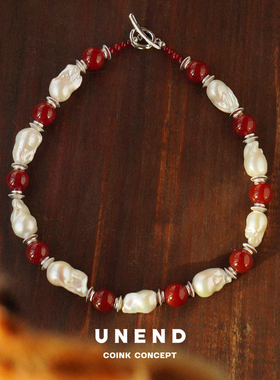 UNEND红玛瑙珍珠Sunlit映日项链