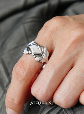 ATELIERSO扇形钉砂戒指