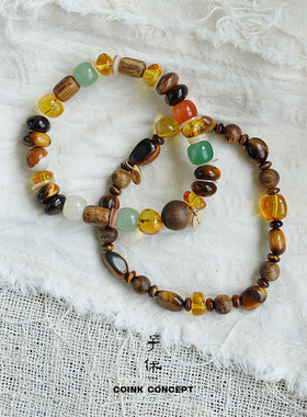 ZIXIU子休沉香琥珀松林手链