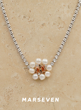 MARSEVEN闪光派对珍珠雏菊项链