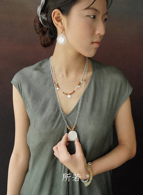 SERENESS所若锦纹水晶锁骨链