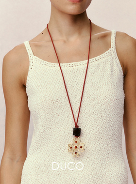 DUCO 四叶草大花朵项链 原创小众设计师气质高级感节日礼物 默叙