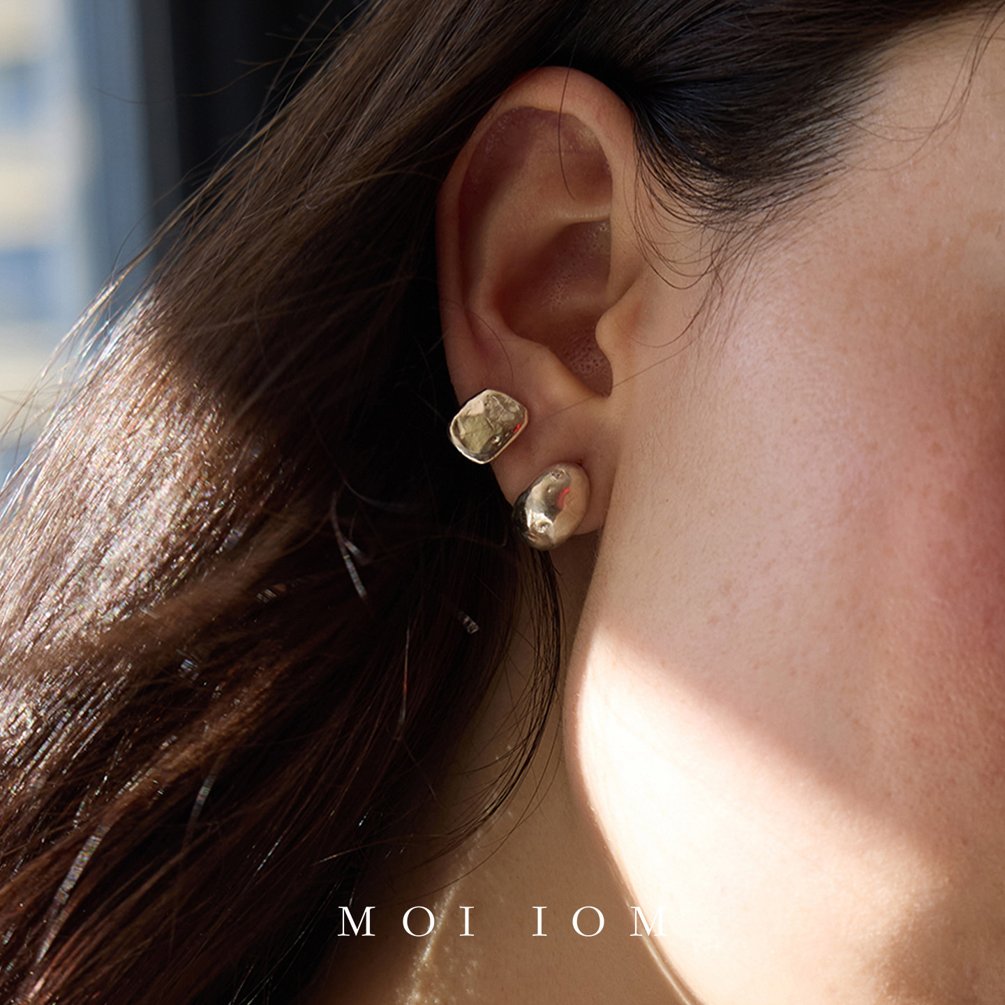 MOI IOM 月亮肌理莫桑钻耳钉 纯银原创设计银饰耳饰耳环 默叙,淘宝优惠券,粉丝福利购,淘宝优惠卷