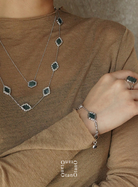 OTANO Stri手链 纯银和田玉白贝玛瑙原创小众个性设计师银饰 默叙