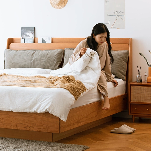 Деревянные соседи/хорошая кровать мечта вишневая кровать для хранения дерева сплошной кровать для хранения