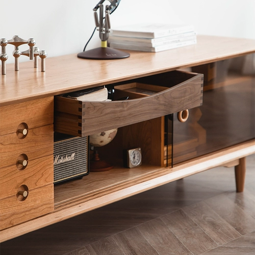 Деревянный сосед C -Position ТВ кабинет северный японский стиль вишневый дерево