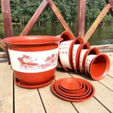 Ретро пластиковый керамический очень большой прочный цветочный горшок, увеличенная толщина