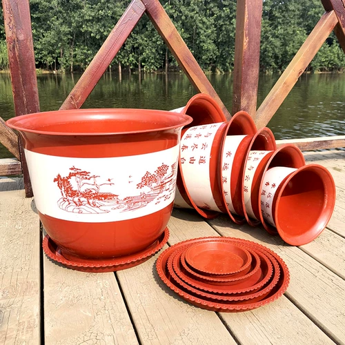 Ретро пластиковый керамический очень большой прочный цветочный горшок, увеличенная толщина