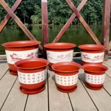 Ретро пластиковый керамический очень большой прочный цветочный горшок, увеличенная толщина