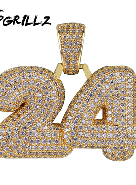 欧美新款个性嘻哈数字科比24号项链 HIPHOP朋克潮人数字吊坠