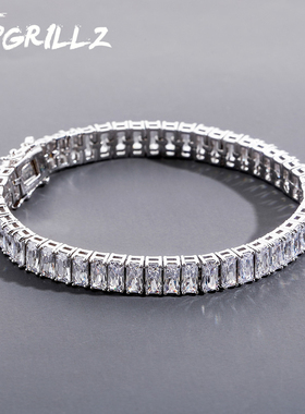 欧美风INS长方形锆石礼物手环