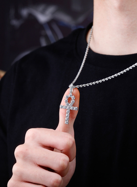 时尚个性安赫十字架吊坠项链锆石吊坠情人节首选礼物