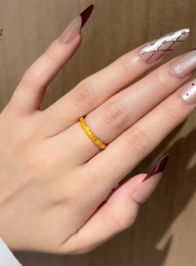 金包银卷草纹戒指时尚轻奢女款指环简约百搭情人节送女友好礼