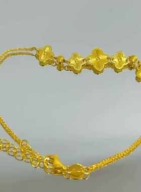 金包银四叶草手链女新款简约轻奢高级感时尚精致手串送女朋友